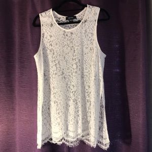 White lace tank